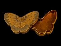 A Japanese Gold Lacquer Butterfly-Form Covered Box, Kobako