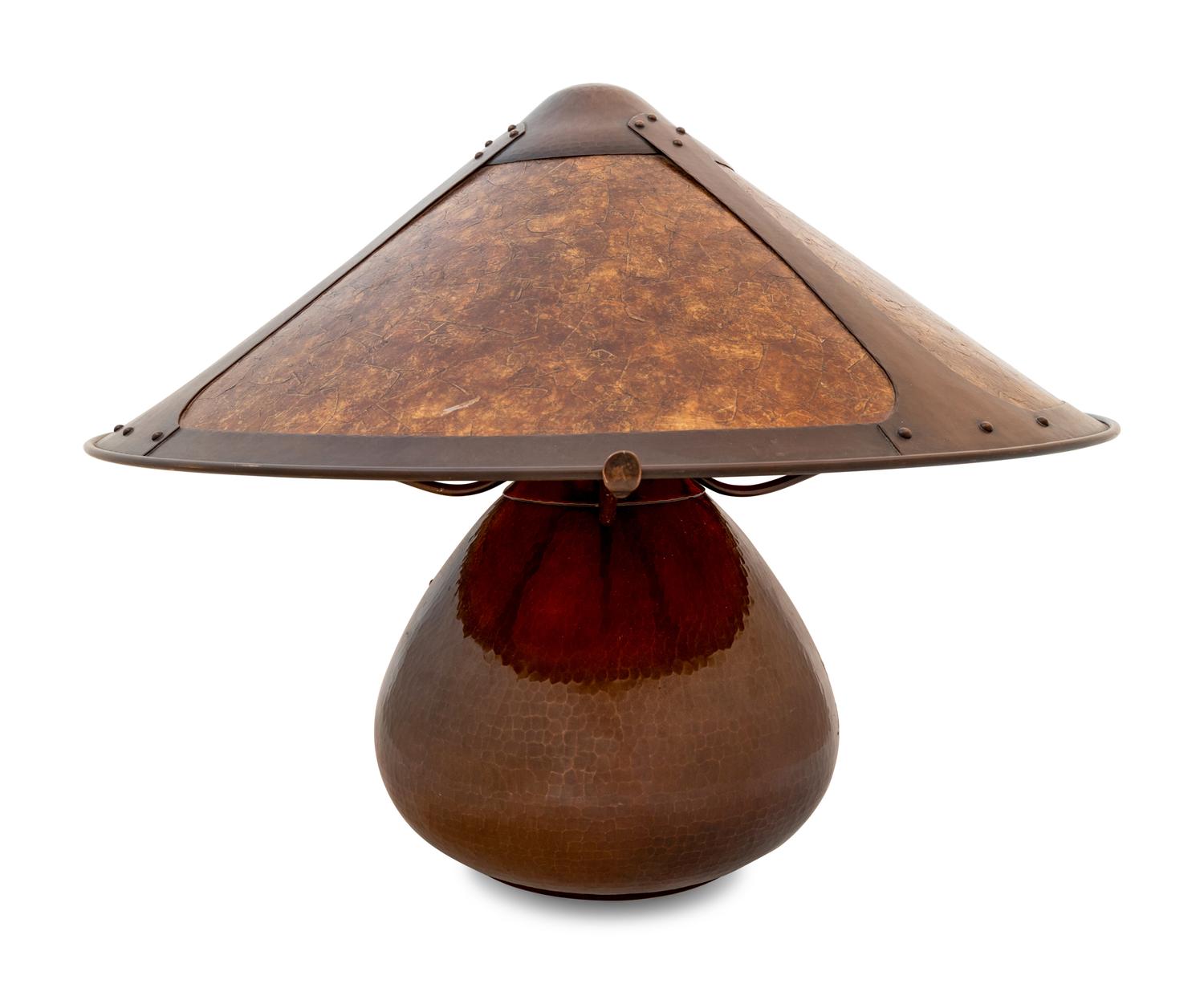 Arts and Crafts Gourd Table Lamp Aurora Studios, New York, USA