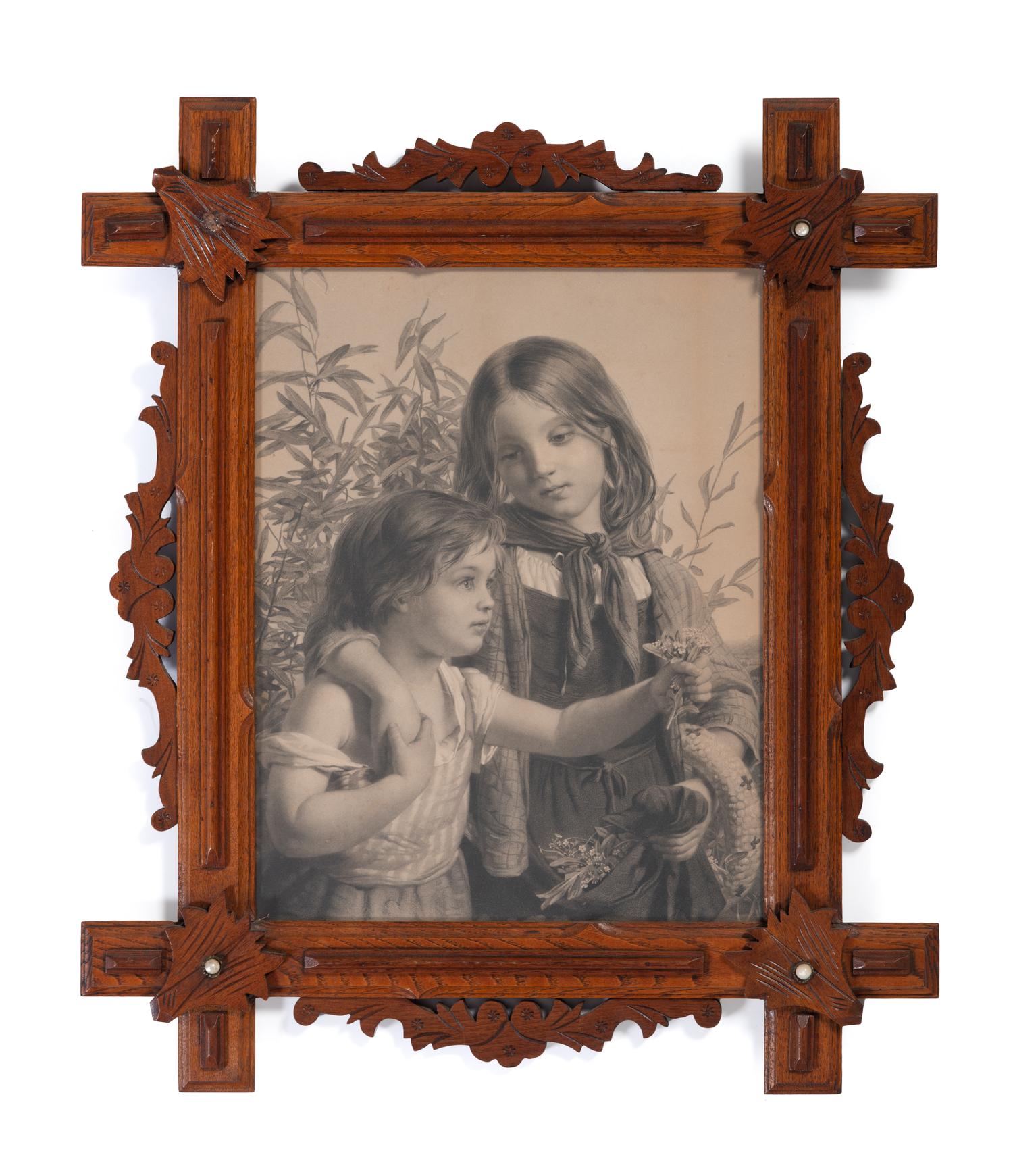 Four Adirondack Style Wood Picture Frames