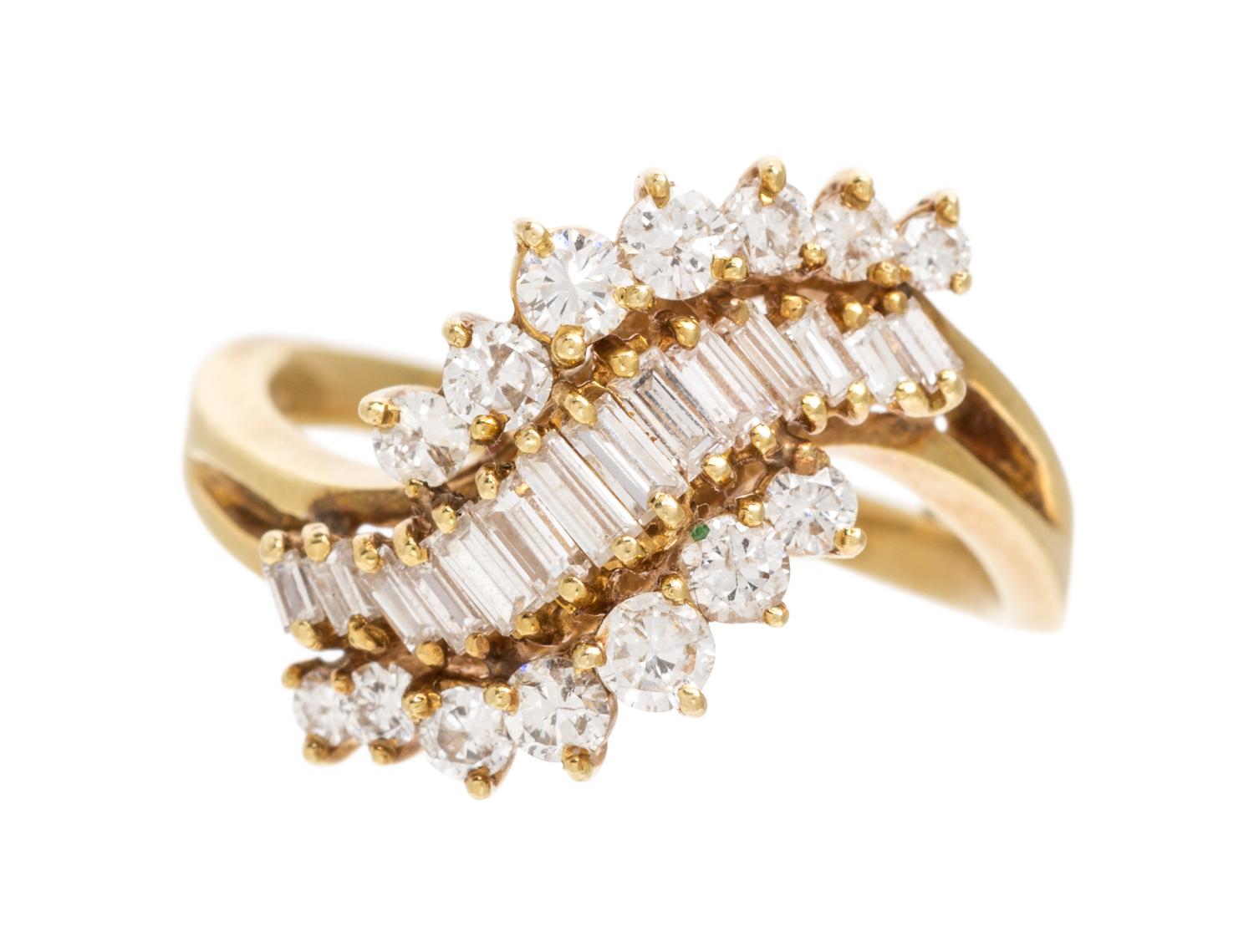 An 18 Karat Yellow Gold and Diamond Ring, 5.80 dwts.