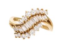 An 18 Karat Yellow Gold and Diamond Ring, 5.80 dwts.