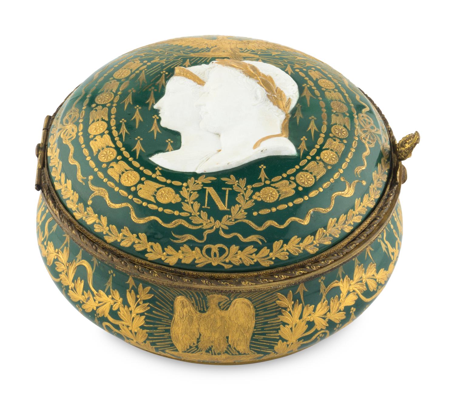 A Sèvres Style Porcelain Napoleonic Table Casket