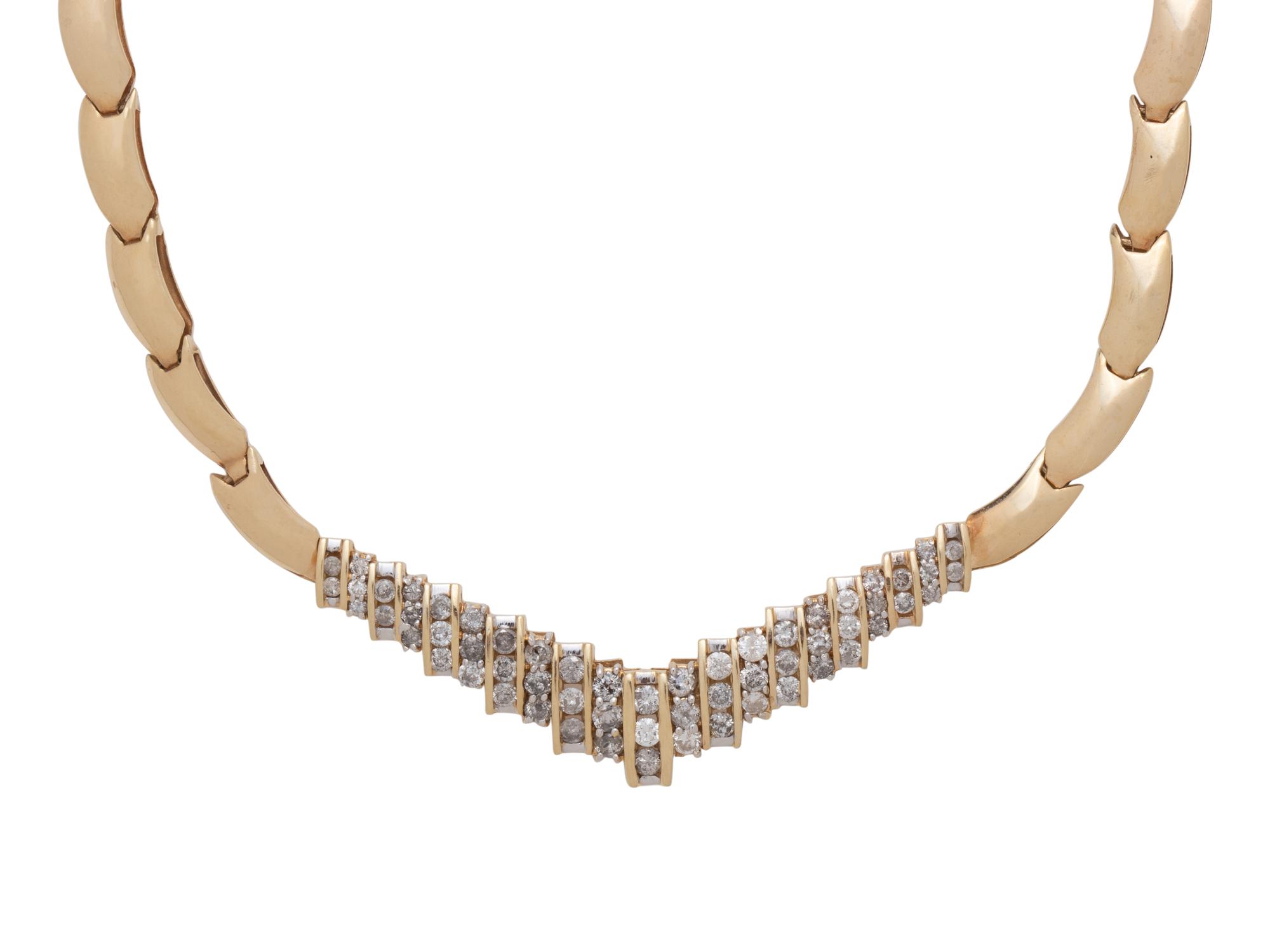 YELLOW GOLD AND DIAMOND NECKLACE