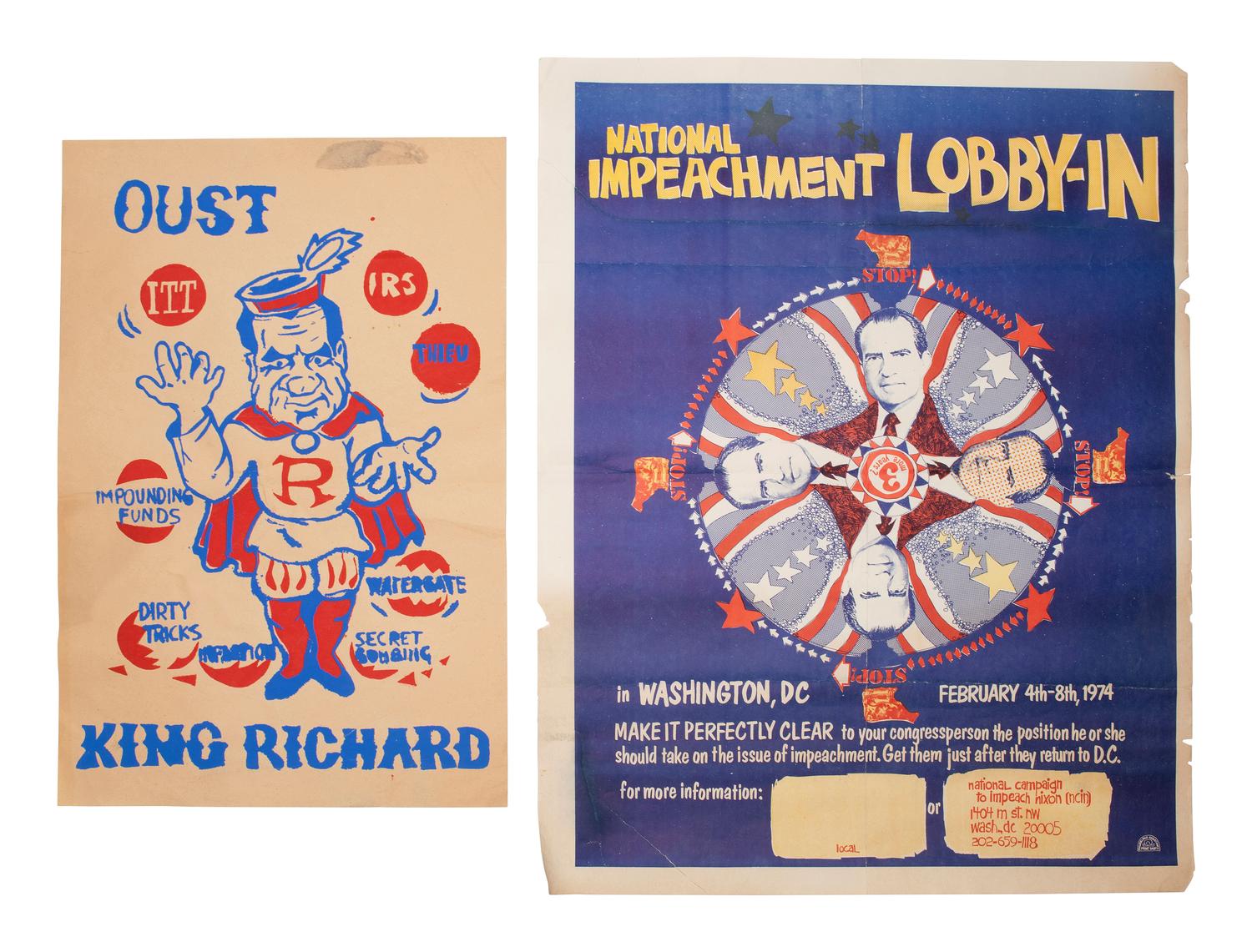 [POLITICS - VIETNAM]. A group of 4 posters protesting the war and Richard Nixon. Ca 1970s.
