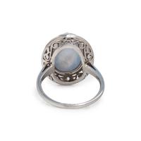 STAR SAPPHIRE AND DIAMOND RING