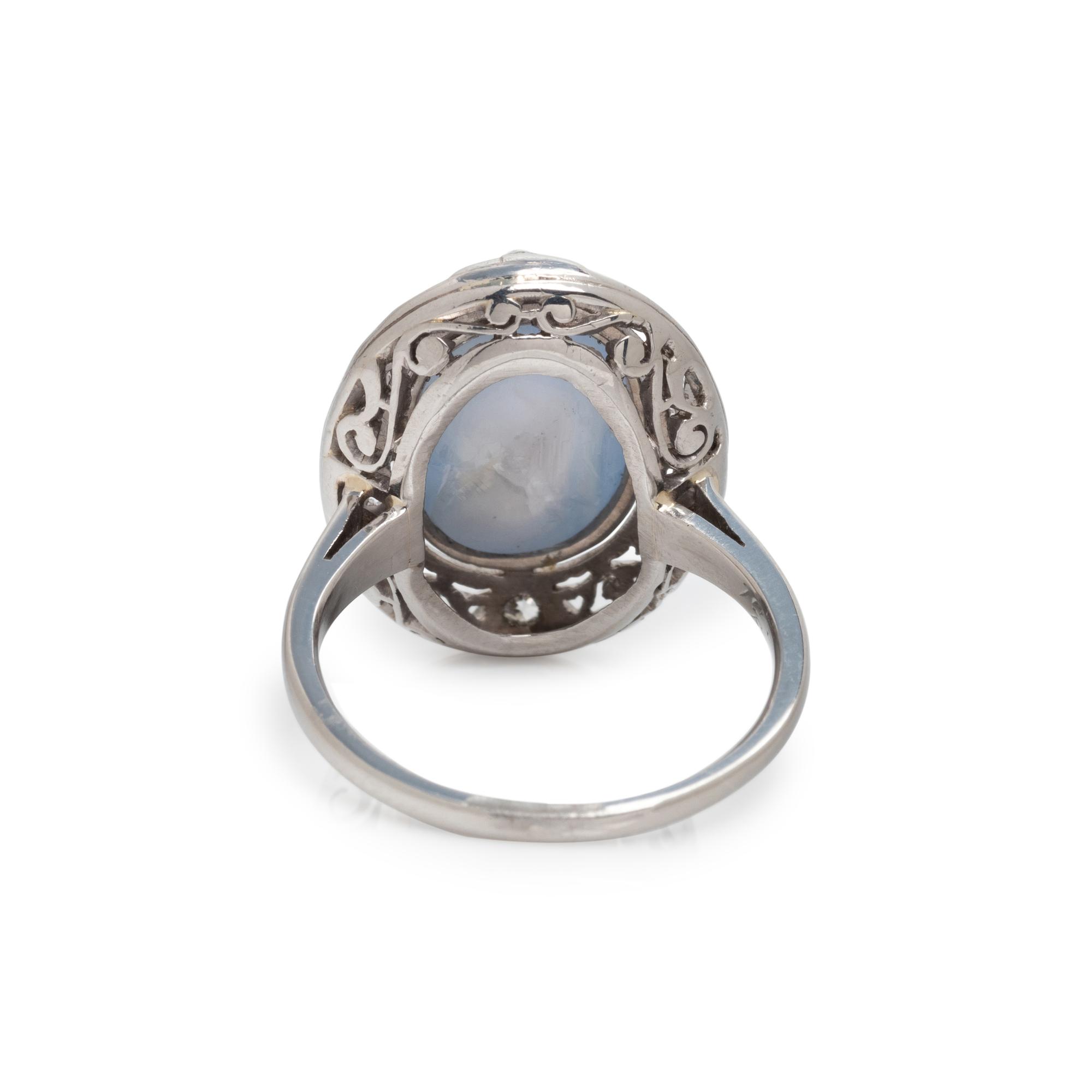 STAR SAPPHIRE AND DIAMOND RING