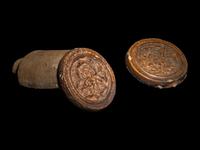 A Pair of Antique Chinese Roof Tile Ends