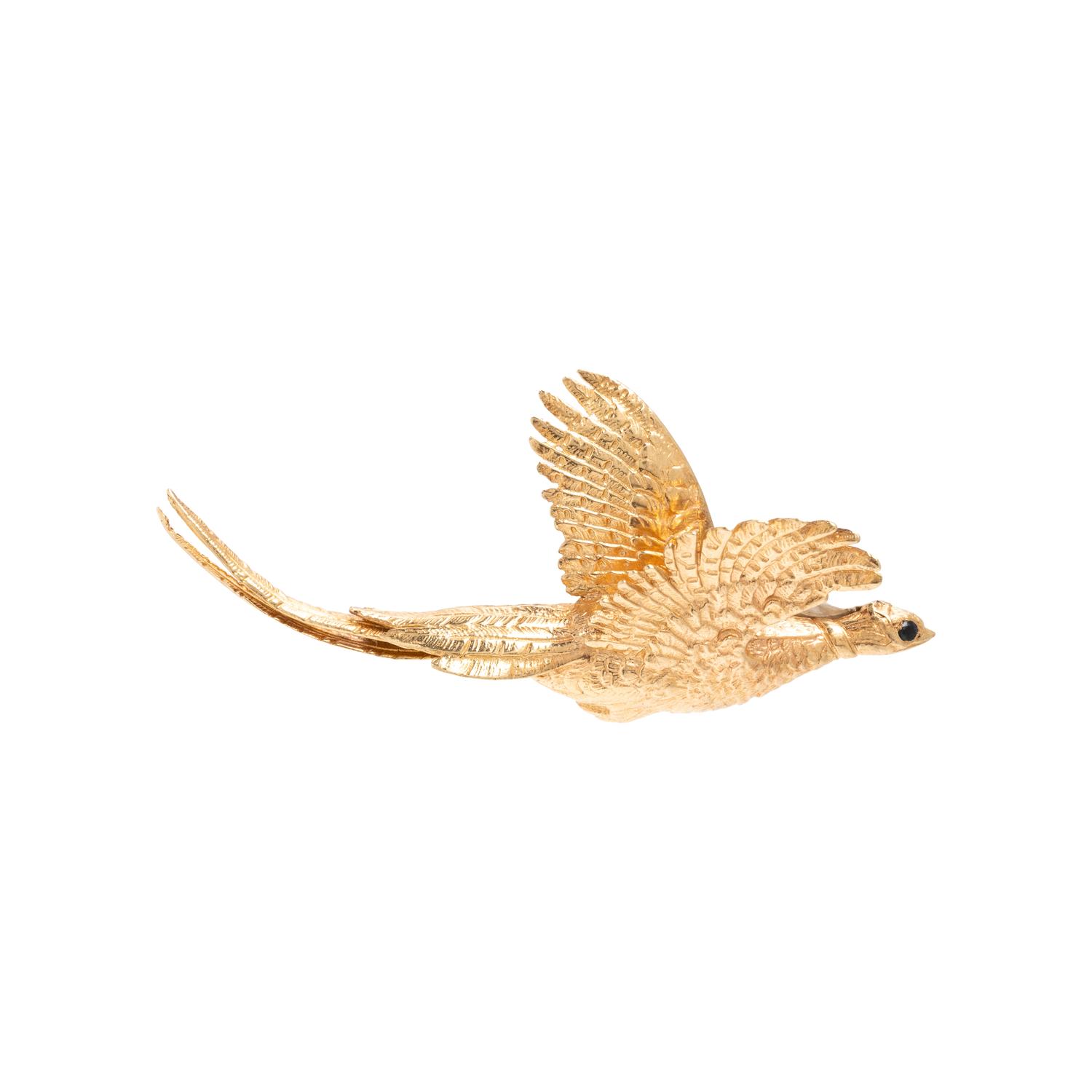 Yellow Gold Pheasant Brooch