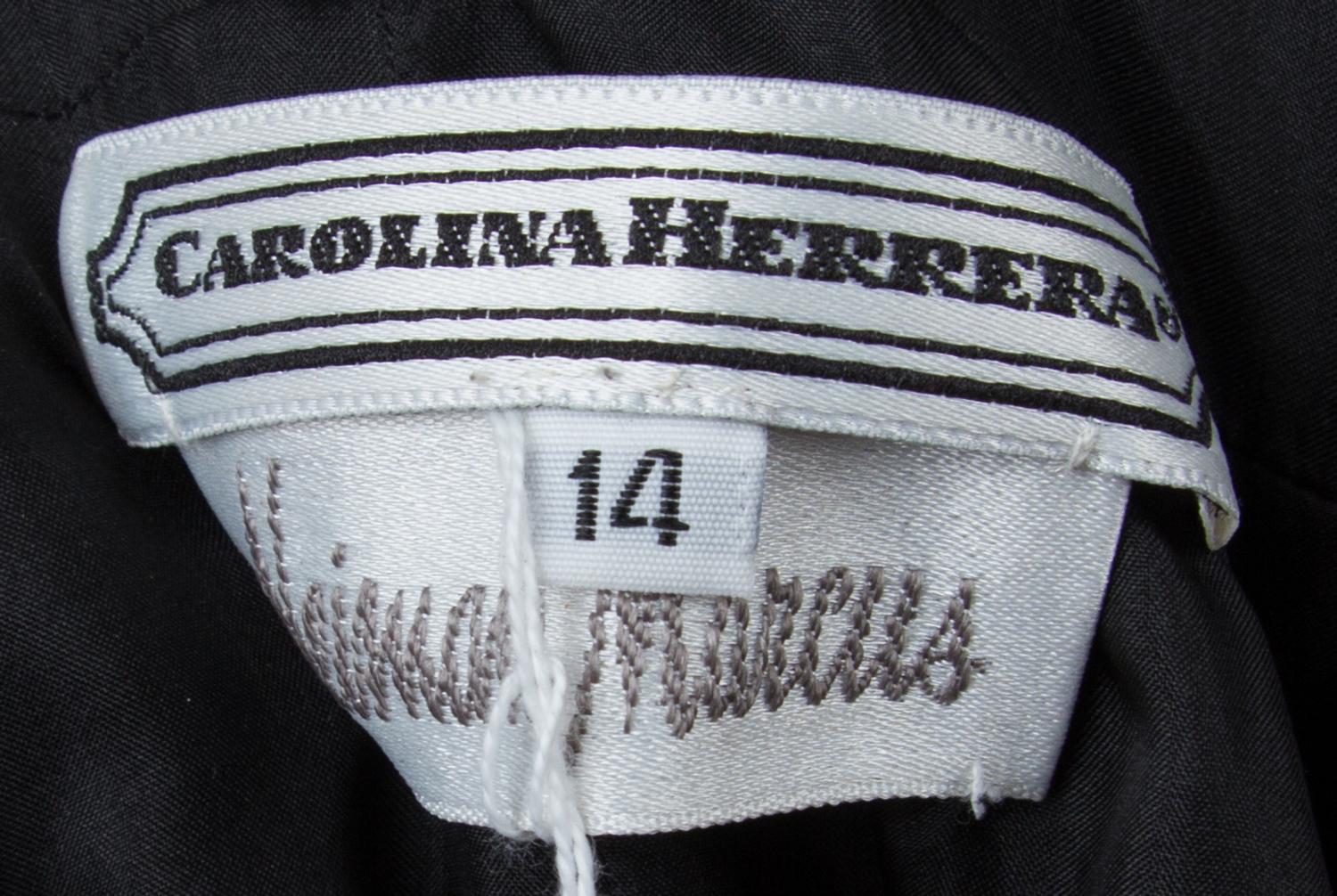 A Carolina Herrera Black Dress, Size 14.