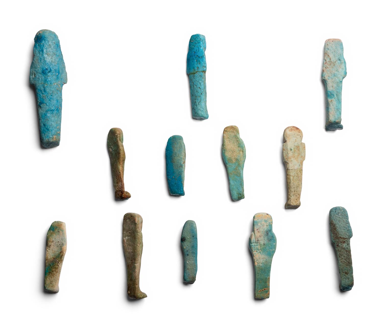 Eleven Egyptian Faience Ushabtis