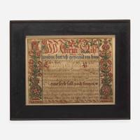 Attributed to the Leacock Township Artist A Fraktur birth record and blessing for Maria Schwab, Leacock Township, Lancaster County, PA, dated "1793"