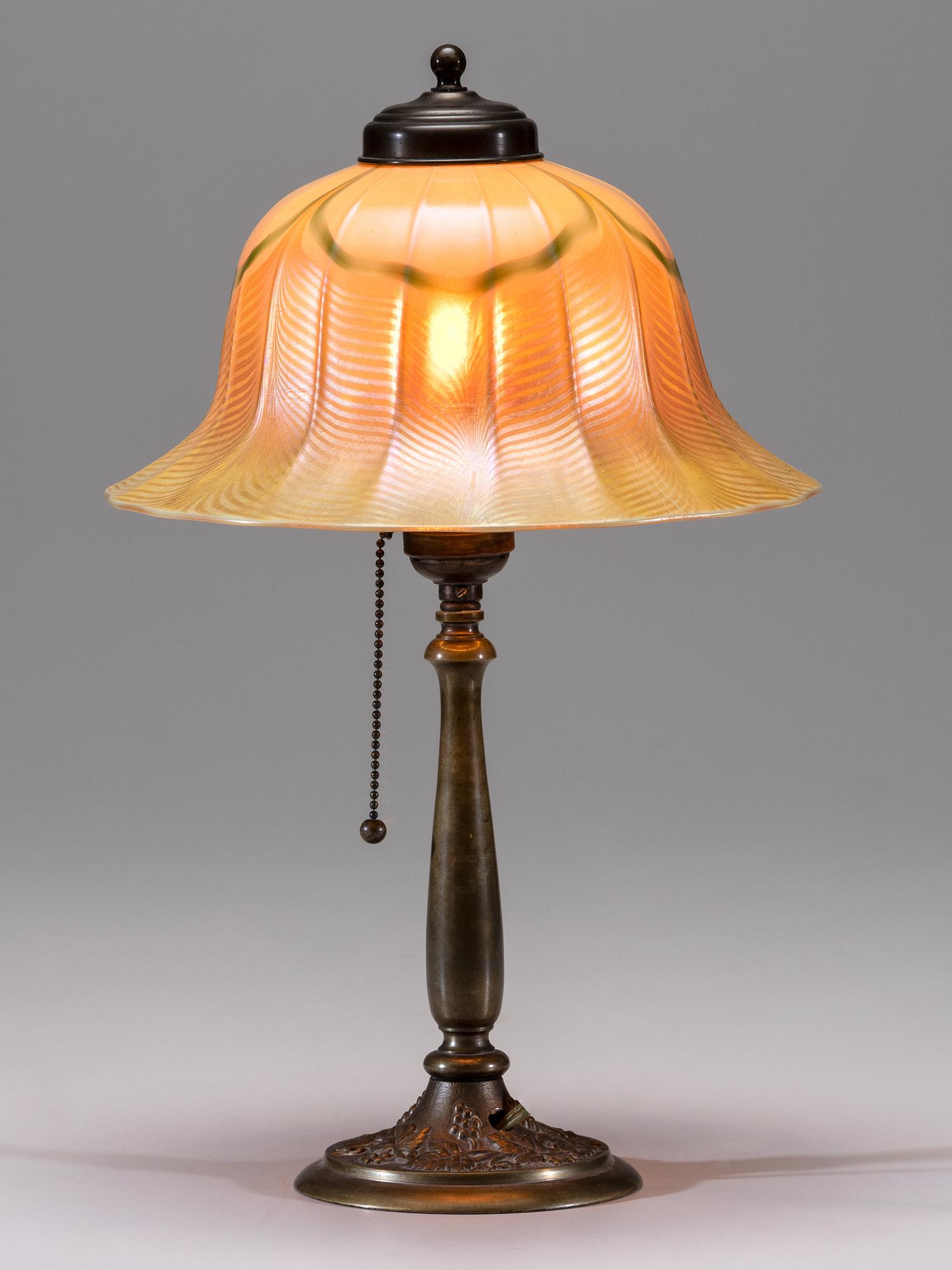 Desk Lamp with Pulled Feather Shade