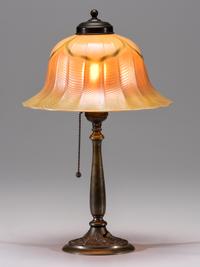 Desk Lamp with Pulled Feather Shade