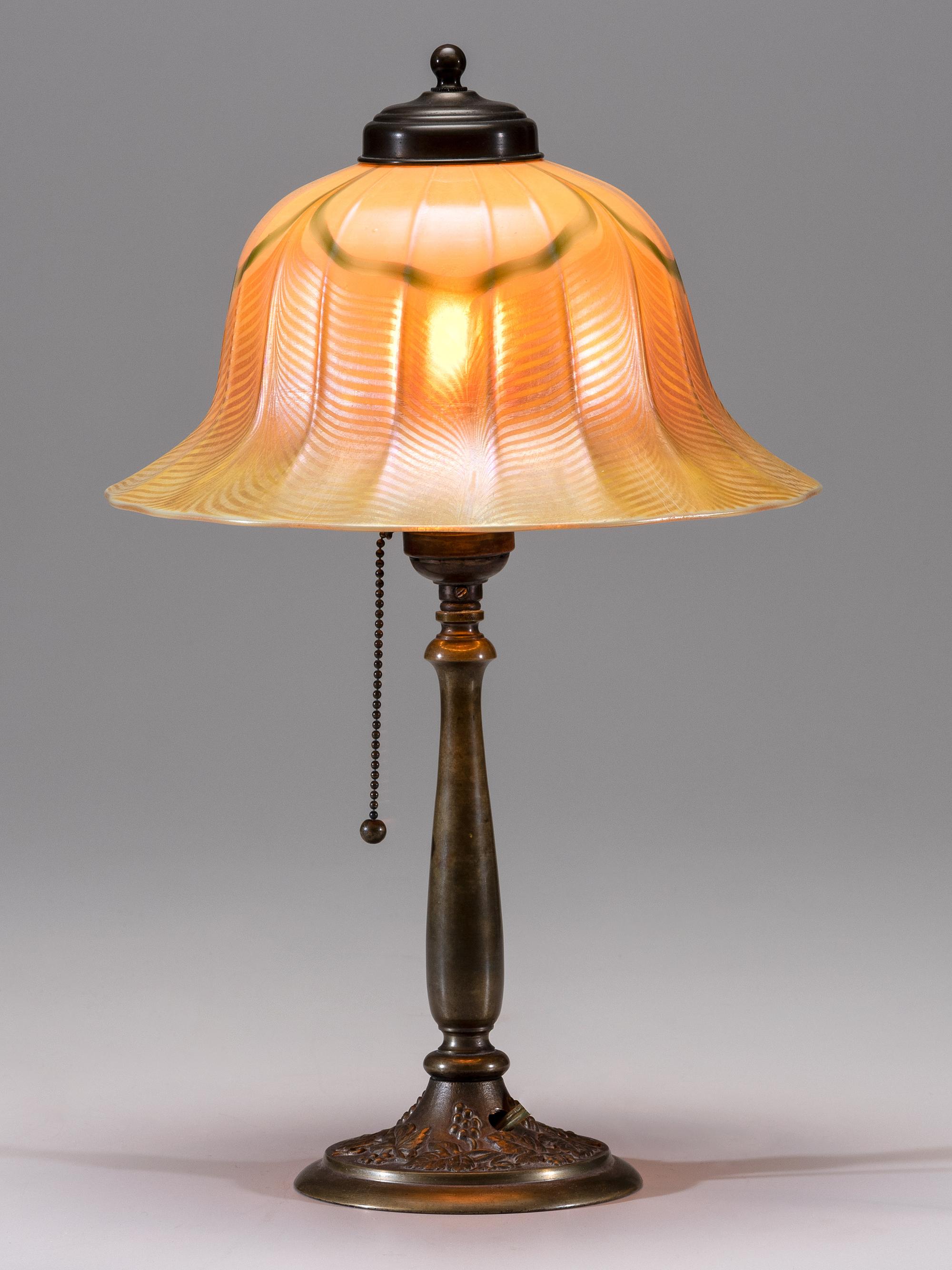 Desk Lamp with Pulled Feather Shade
