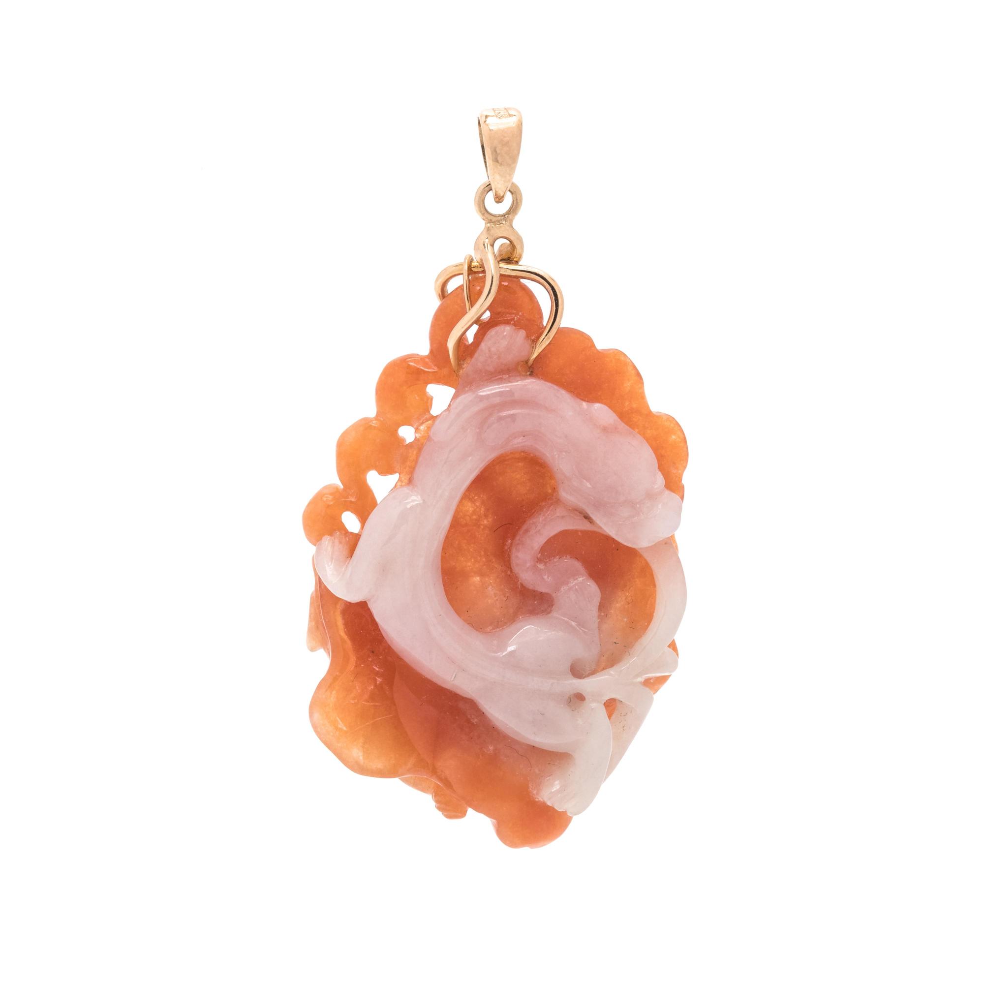 Russet and White Jade Pendant