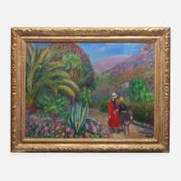 William Glackens (American, 1870-1938) Afternoon in Provence (Woman and Child on Donkey)