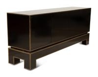 A Black Formica and Brass Sideboard in the Manner of James Mont — Last-Quarter, 20th Century