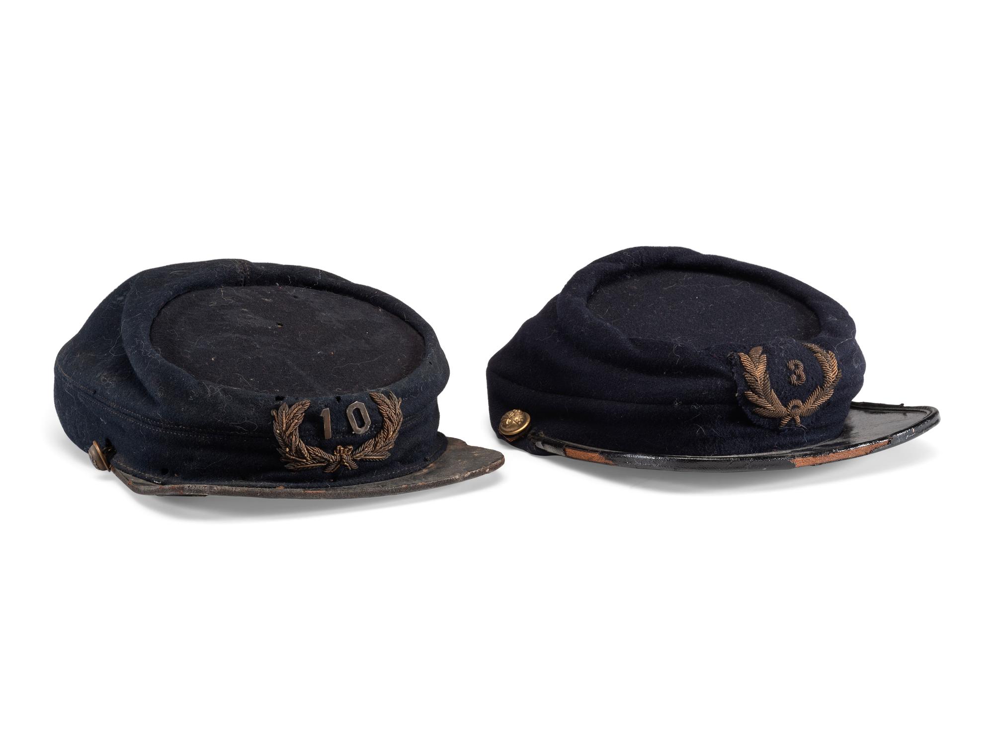 [CIVIL WAR - GRAND ARMY OF THE REPUBLIC]. Pair of GAR kepis with insignia.
