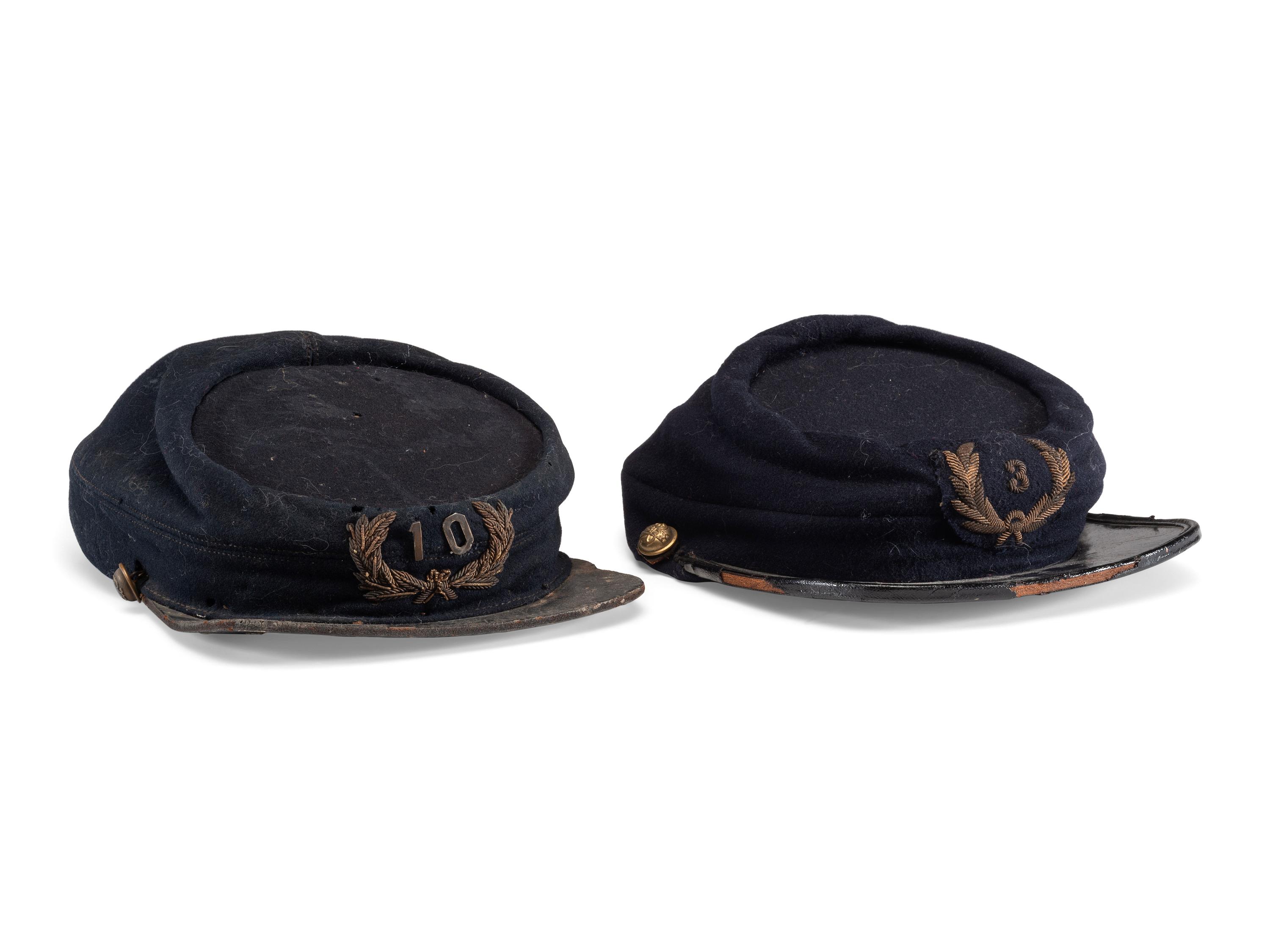 [CIVIL WAR - GRAND ARMY OF THE REPUBLIC]. Pair of GAR kepis with insignia.