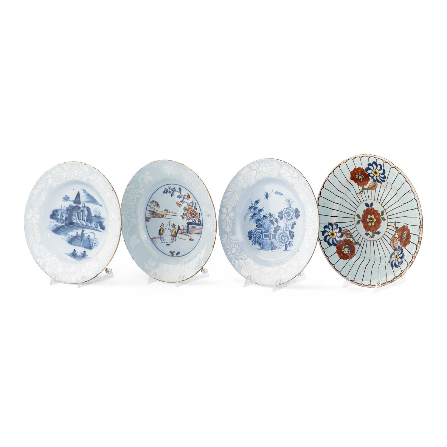 A Collection of Three English Chinoiserie Decorated Plates
