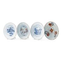 A Collection of Three English Chinoiserie Decorated Plates