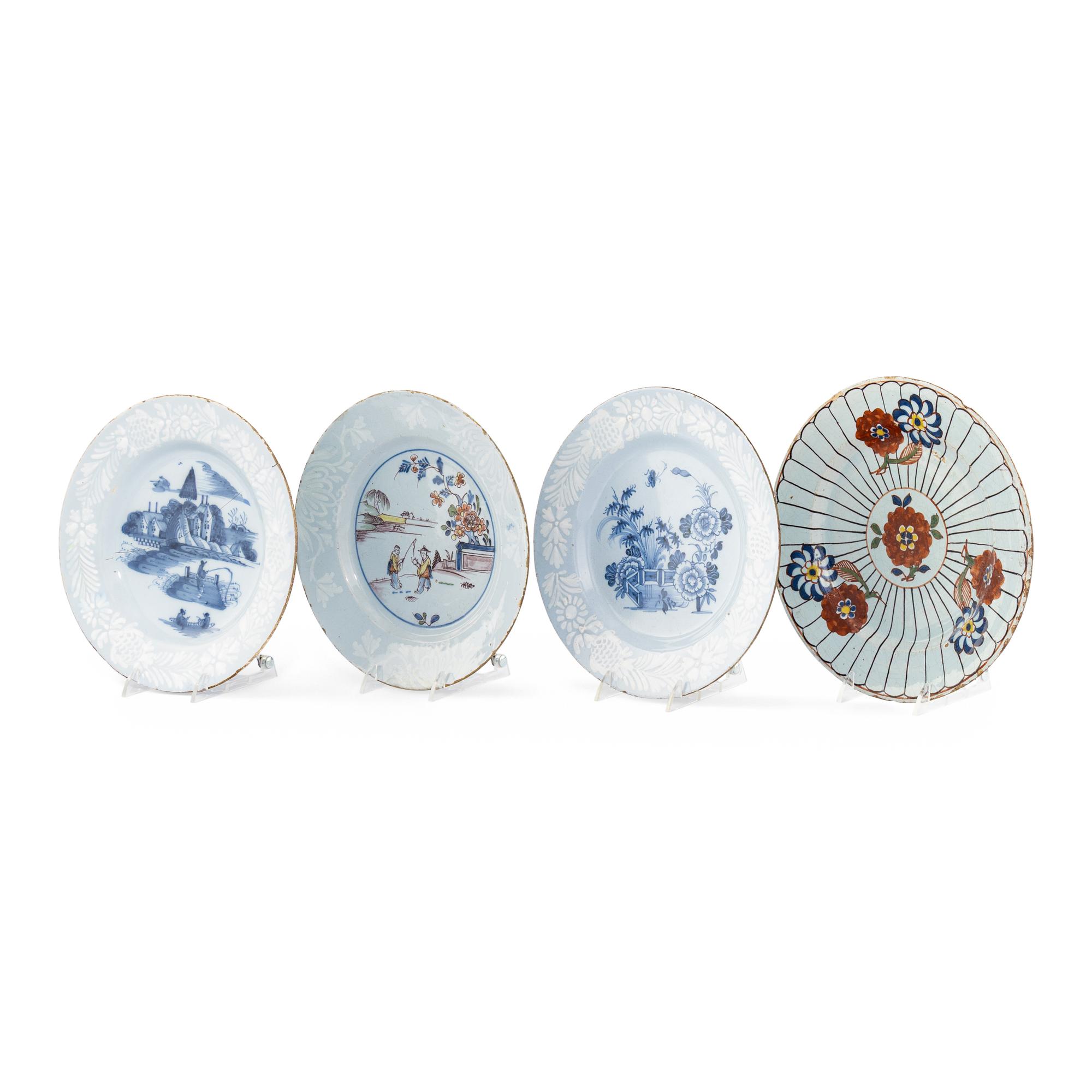 A Collection of Three English Chinoiserie Decorated Plates