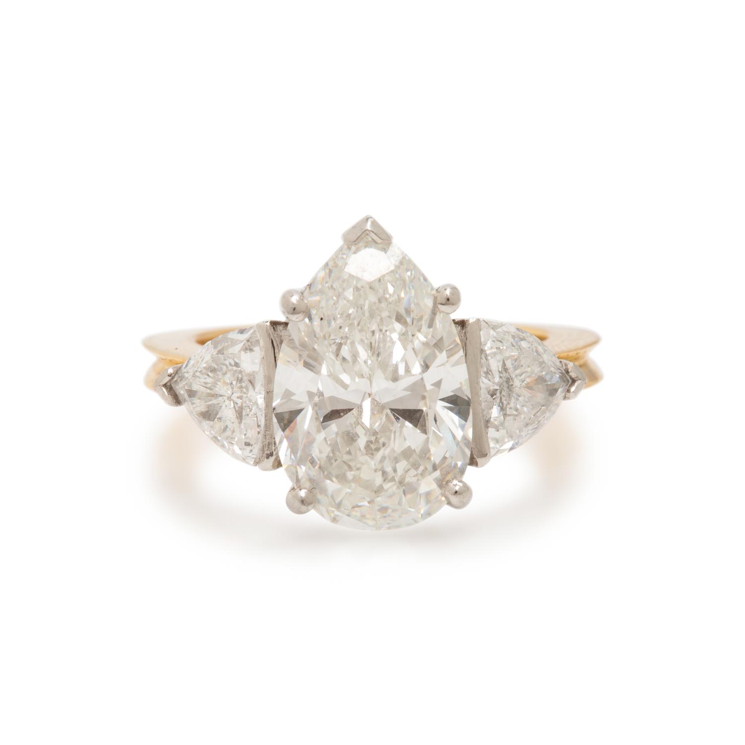Diamond, Platinum, and Yellow Gold Ring