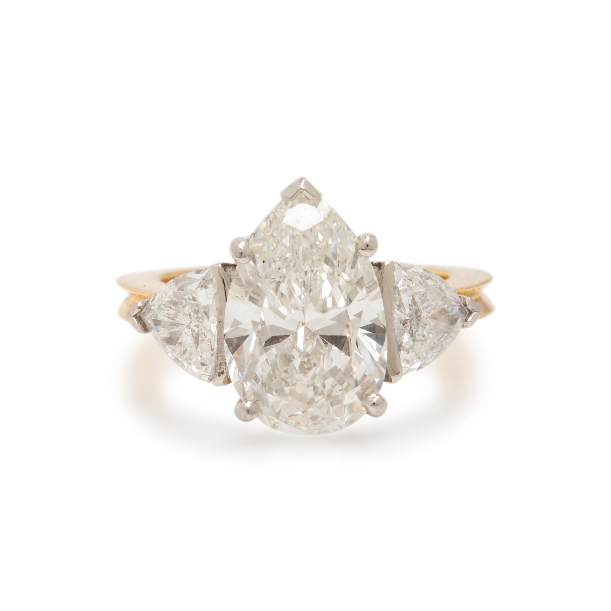 Diamond, Platinum, and Yellow Gold Ring