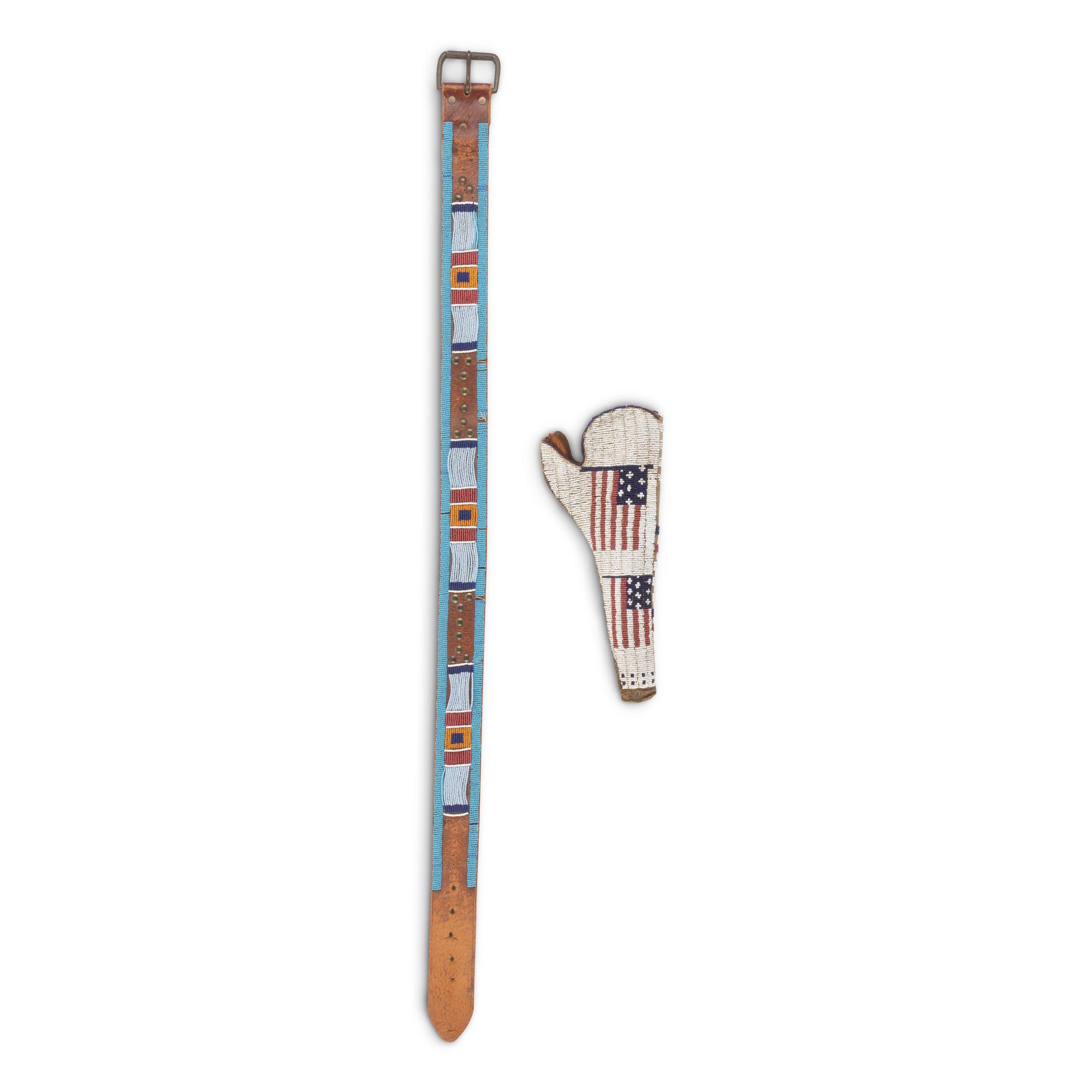 Sioux Beaded Revolver Case, with American Flags