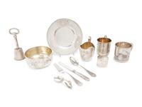 An American Silver Eight-Piece Child's Place Setting