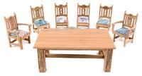 A Southwestern Style Dining Suite Height of table 2 3/8 x width 6 x depth 3 1/2 inches. — Joe Turner