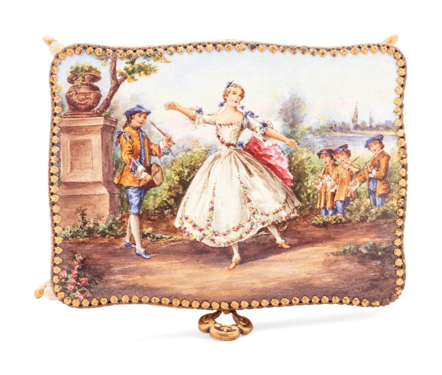 Six Viennese Enameled Miniature Furniture Articles