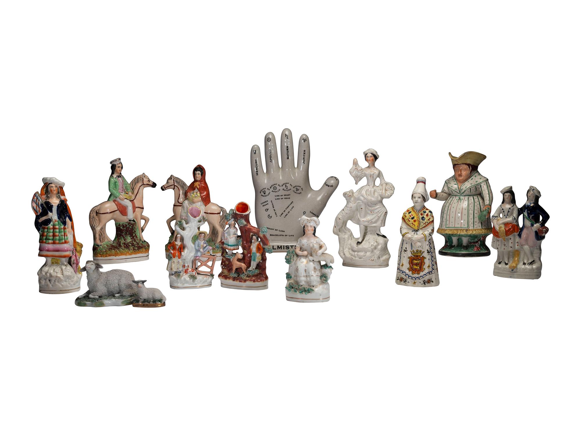 Ten Staffordshire Glazed Figures