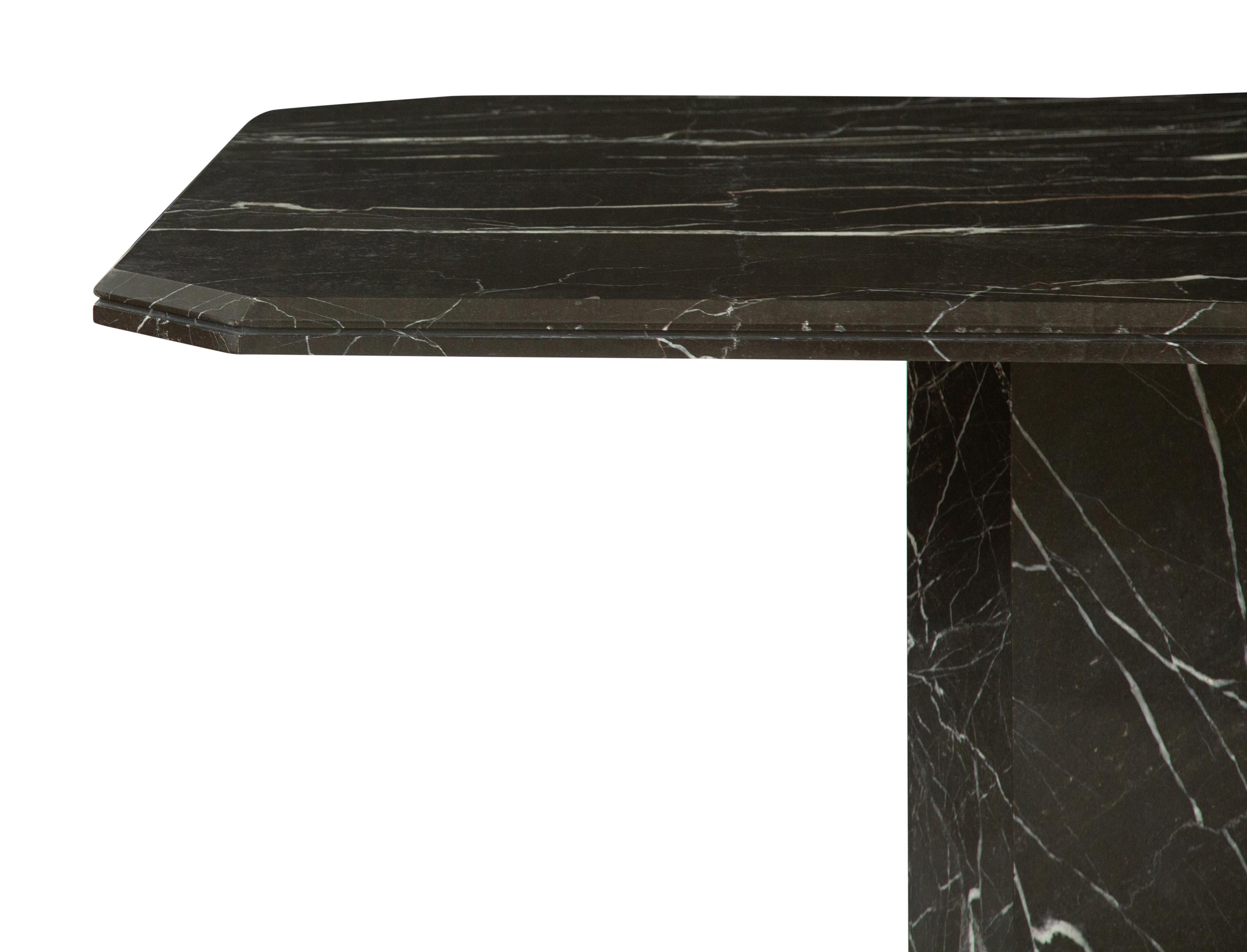 A Contemporary Black and White Marble Dining Table