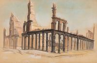 [Chicago Fire]. A group of 10 prints and 2 paintings, showing views of Chicago before and after the Great Fire, including: