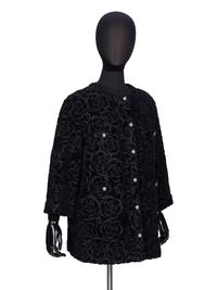Chanel, Black Cut Terrycloth Jacket