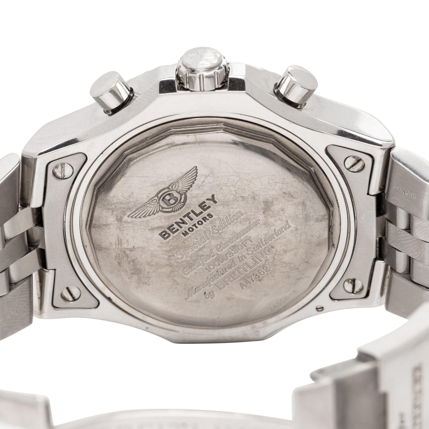 BREITLING, REF. A47362 STAINLESS STEEL 'BENTLEY GMT' SPECIAL EDITION WORLD TIME CHRONOGRAPH WATCH