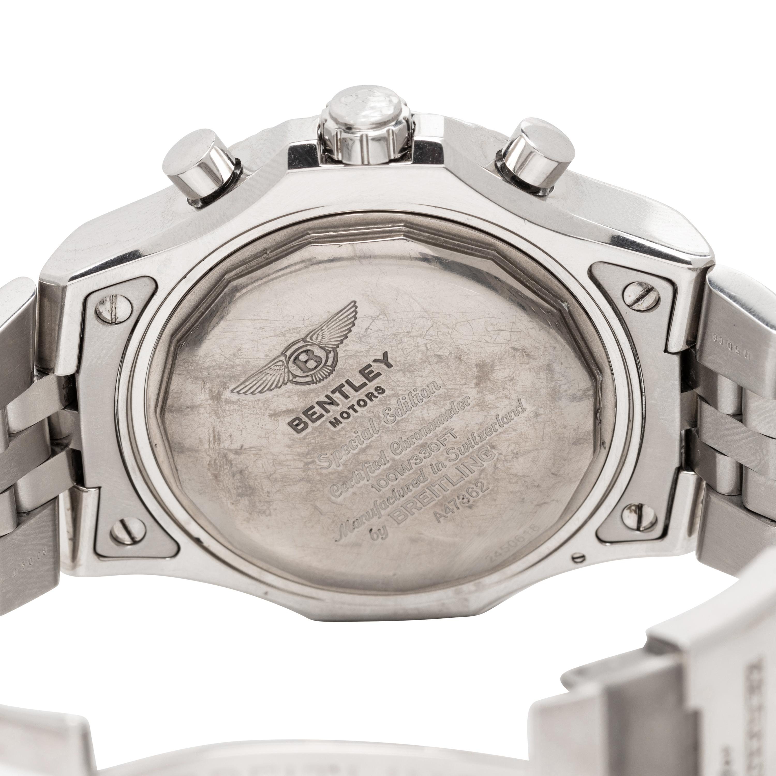 BREITLING, REF. A47362 STAINLESS STEEL 'BENTLEY GMT' SPECIAL EDITION WORLD TIME CHRONOGRAPH WATCH