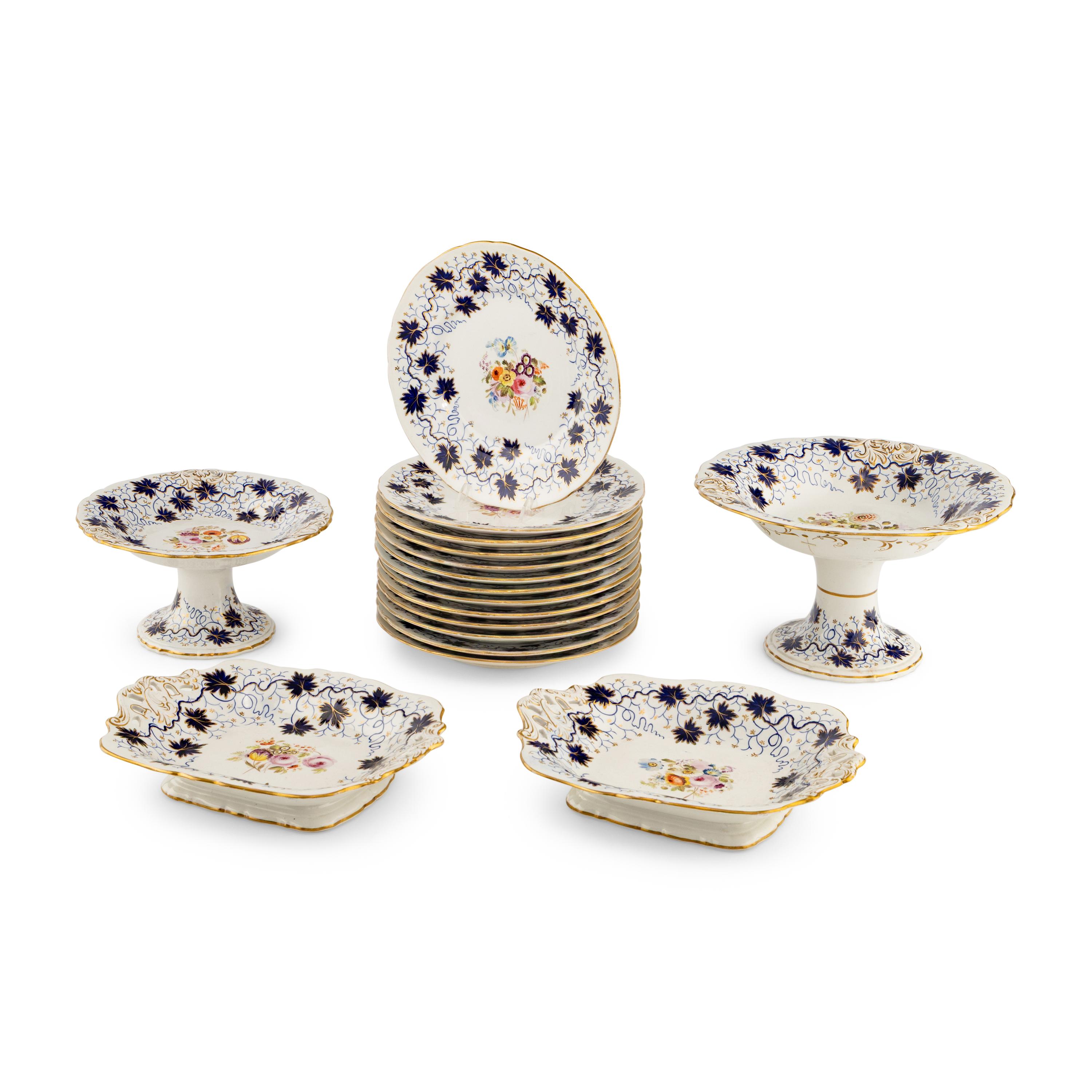 An English Porcelain Dessert Service