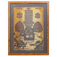 A Burlwood-Framed Thangka