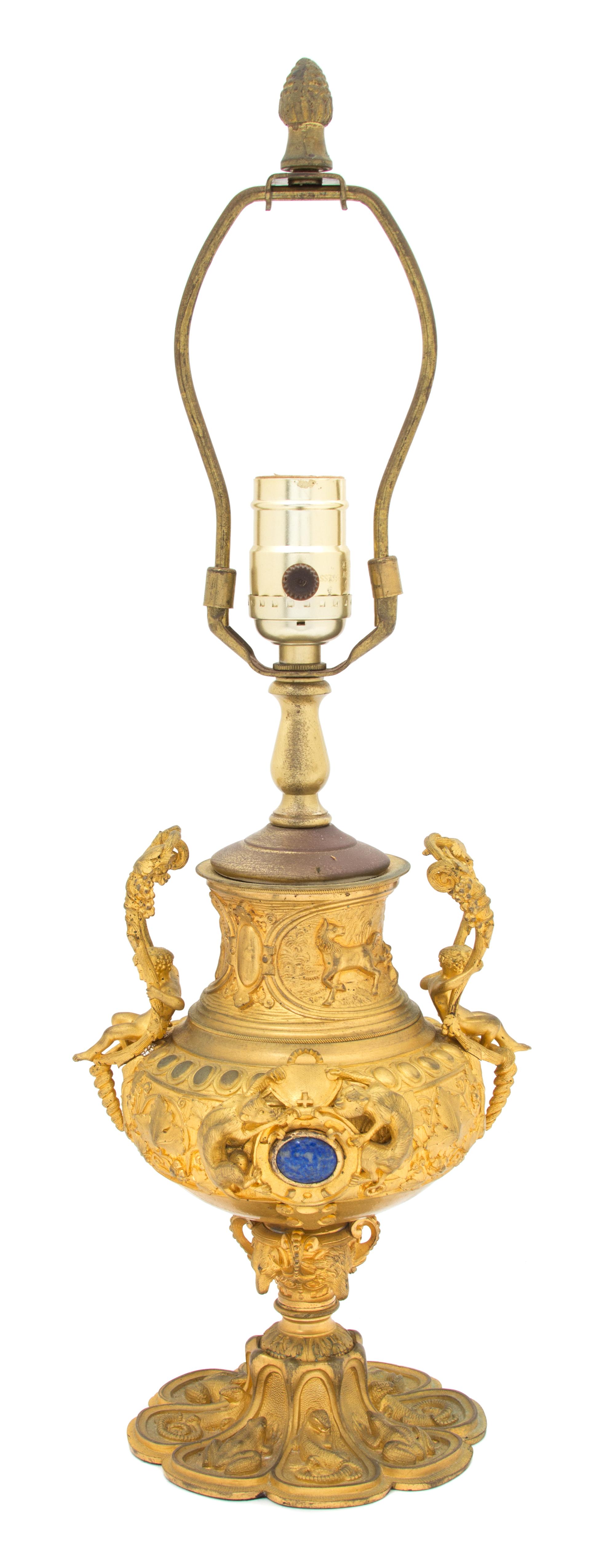 A French Gilt Bronze Urn Height overall 18 1/2 inches. — 19TH CENTURY