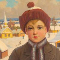 Boy in Winter Scene