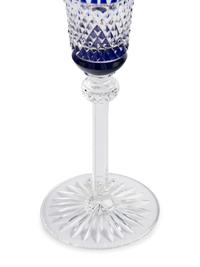 A Set of Fifteen Saint-Louis Cobalt Cut-to-Clear Champagne Flutes
