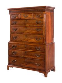 A George III Carved Mahogany Chest-on-Chest