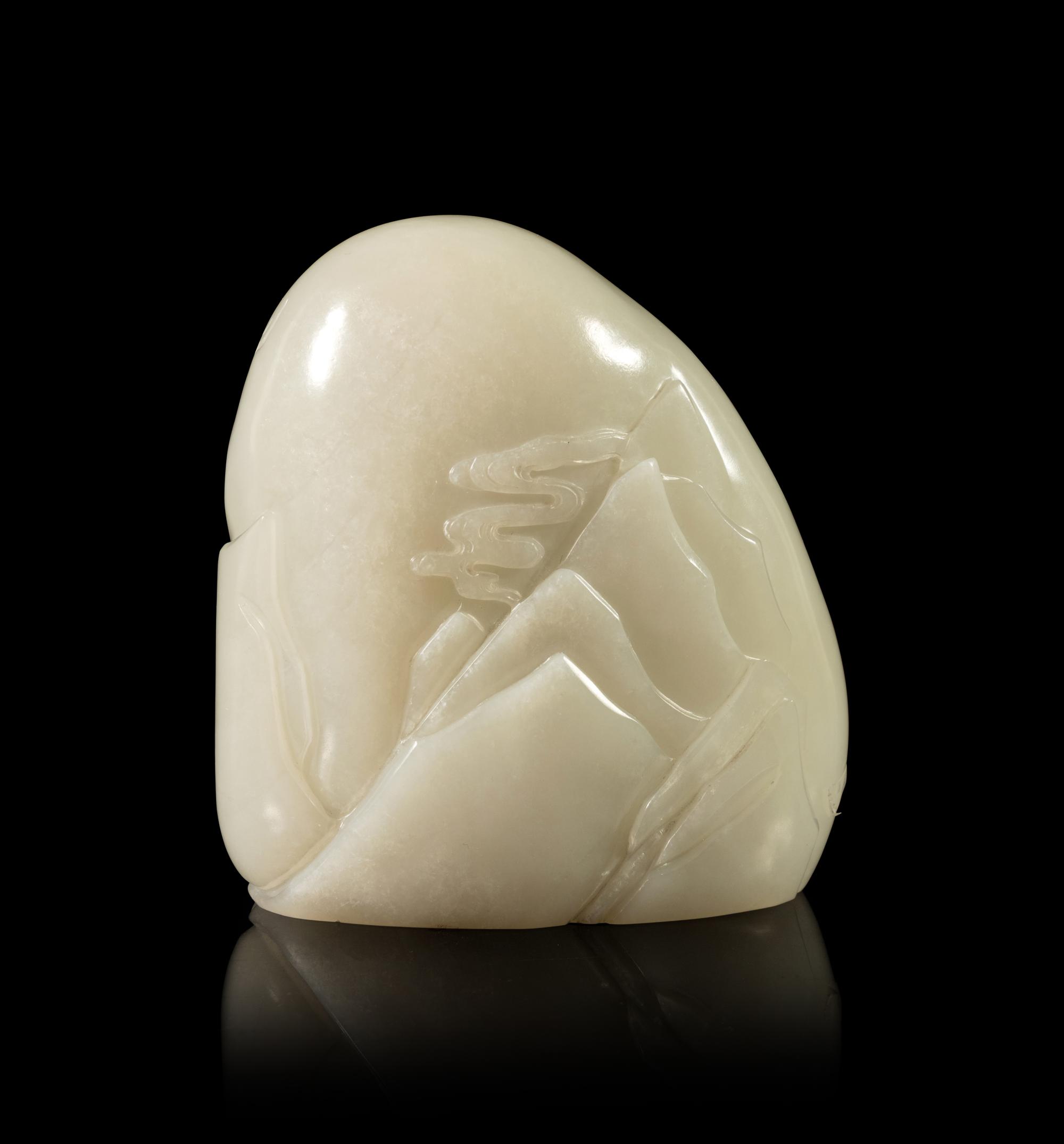 A White Jade Carved Boulder