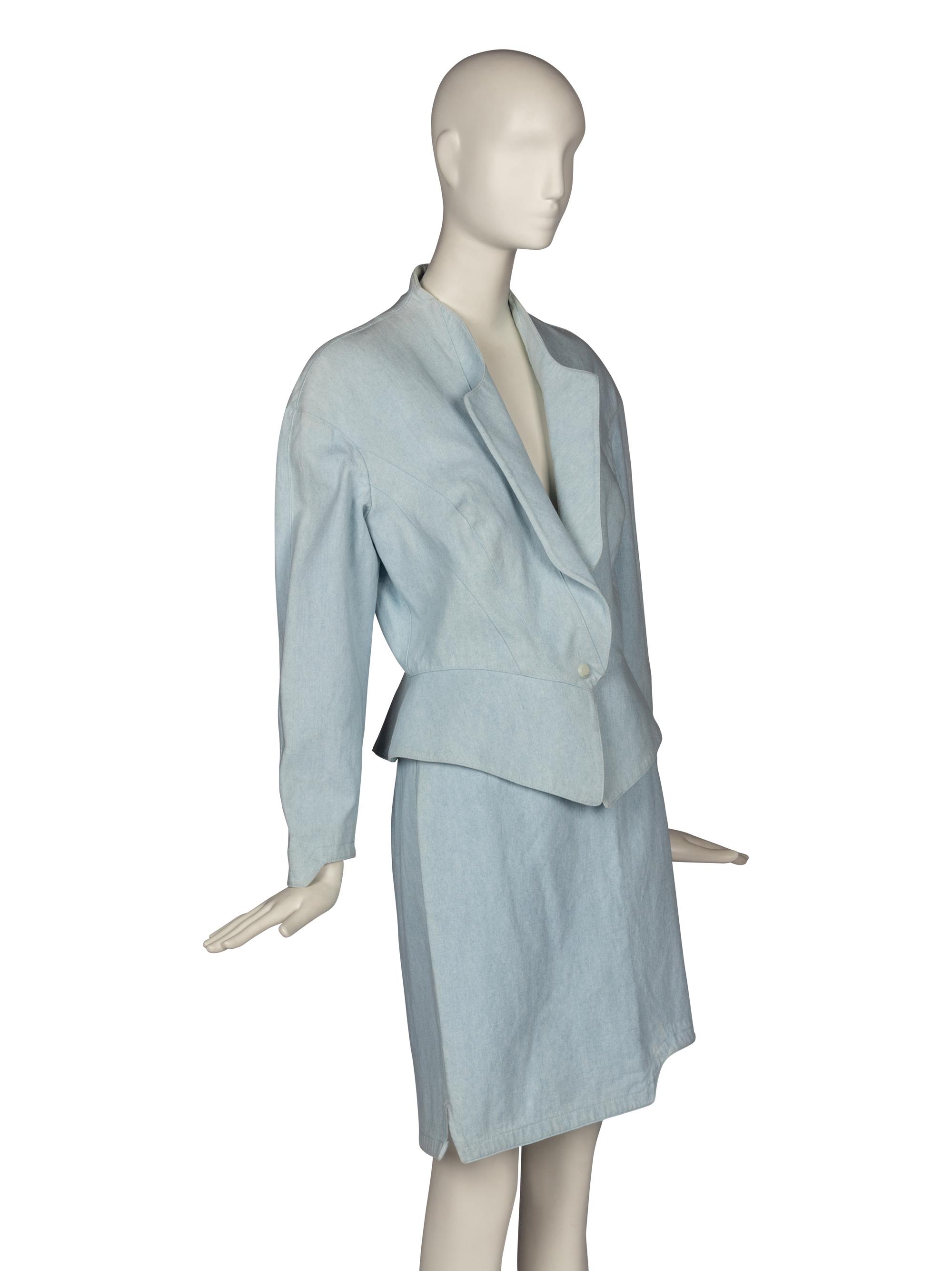 Thierry Mugler Denim Skirt Suit, 1980s