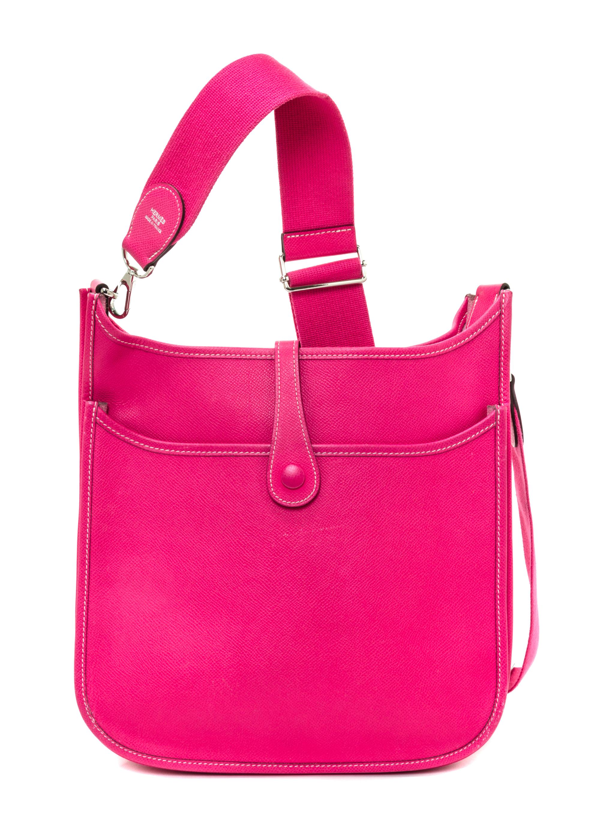 An Hermes Rose Tyrien Epsom Evelyne III PM Handbag, 11.25" x 12" x 2.5".