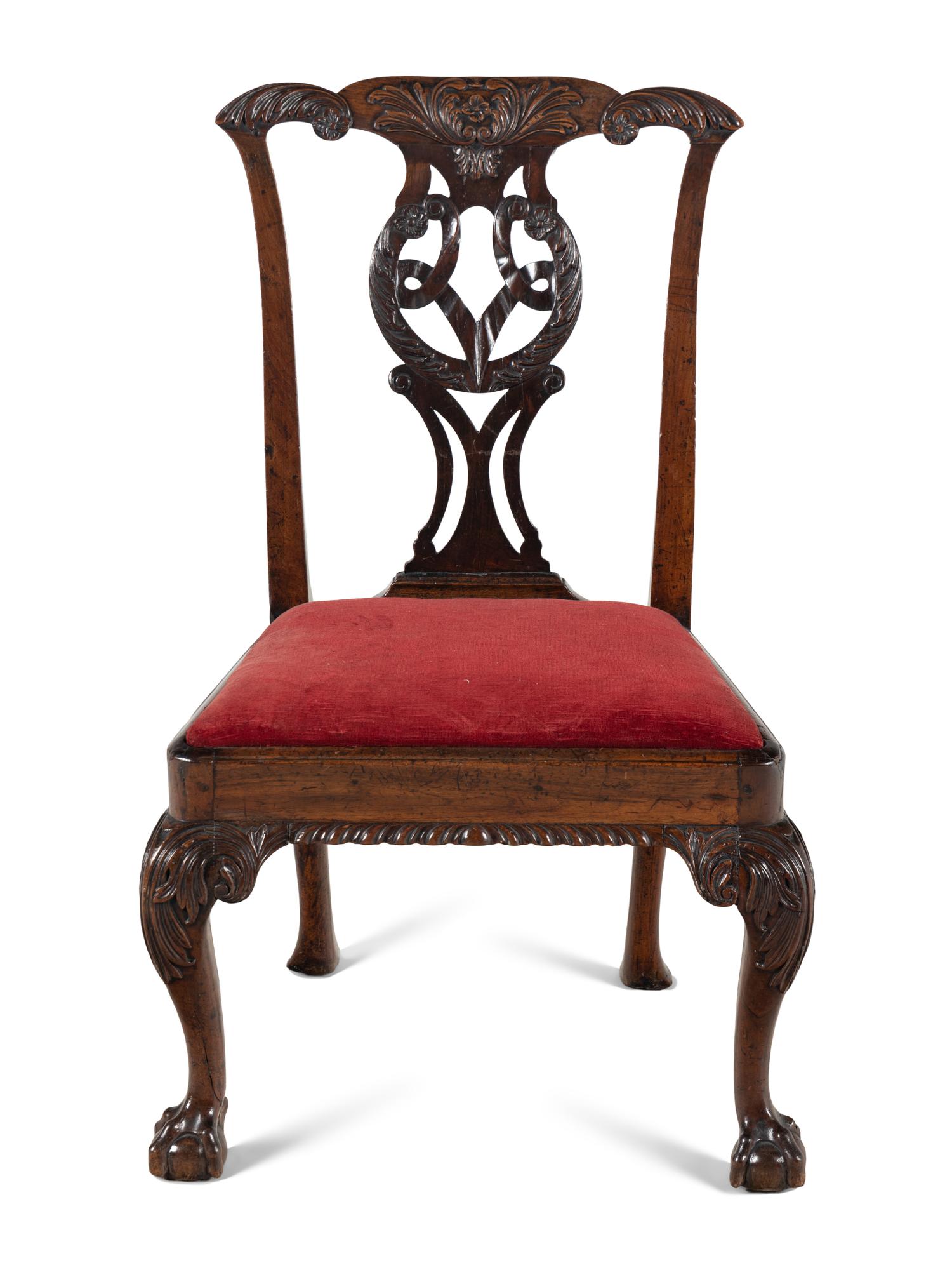 A George II Carved Mahogany Side Chair