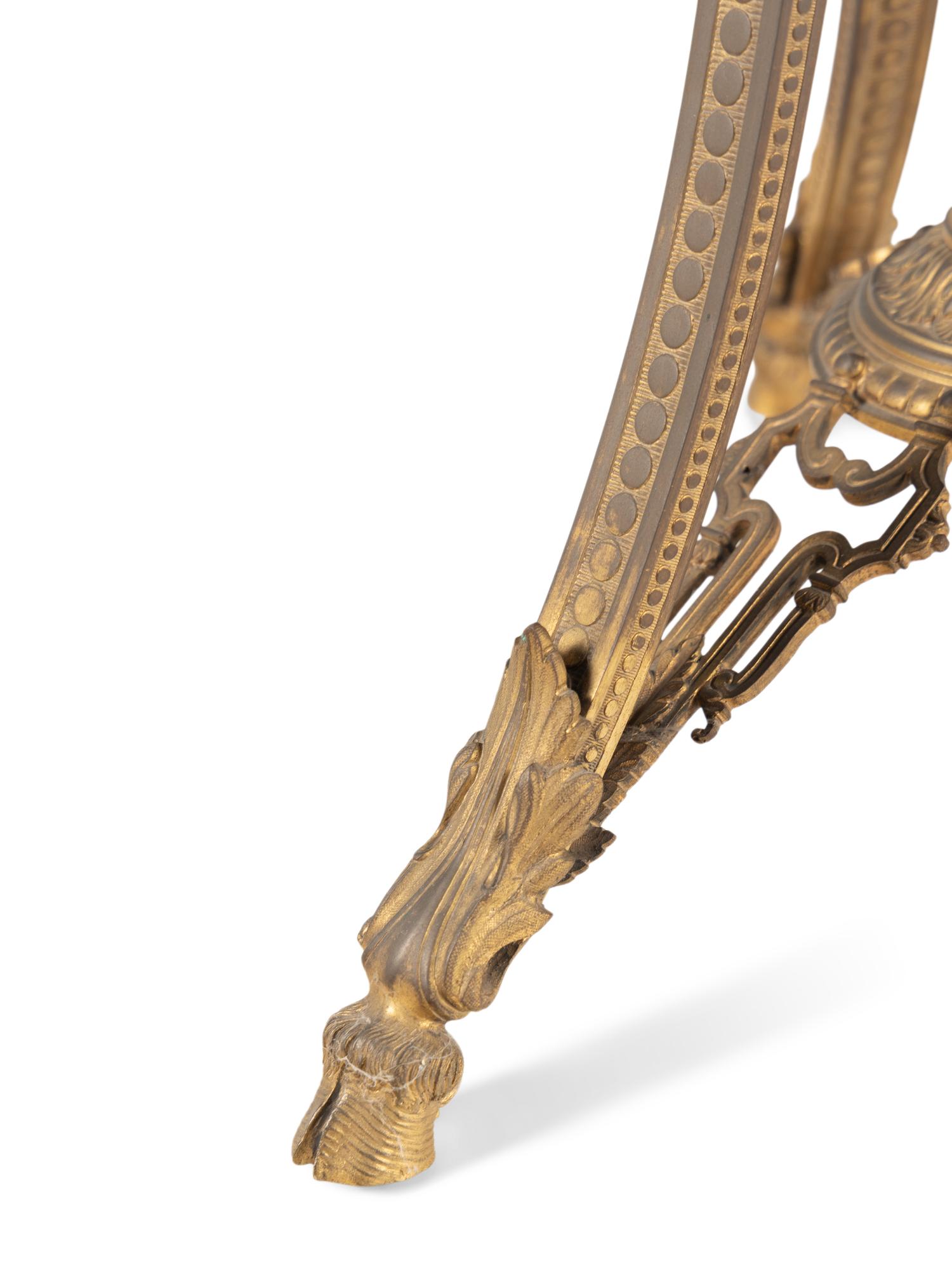A French Gilt Bronze and Sèvres Style Porcelain-Inset Side Table