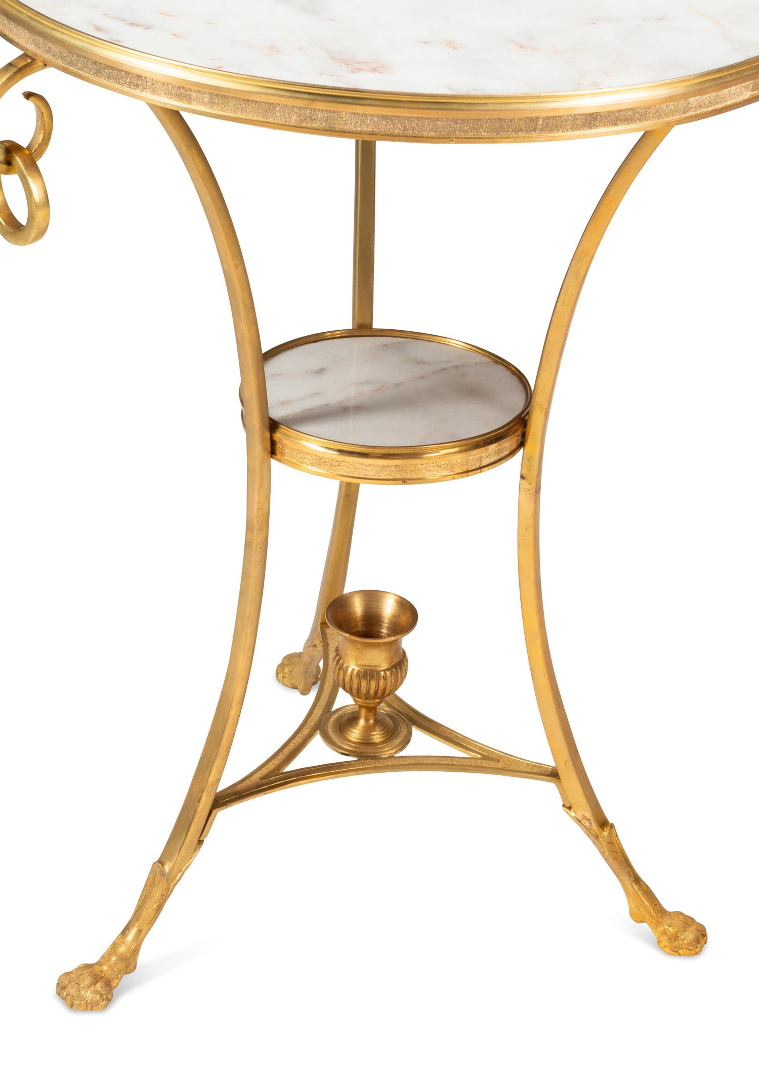 A Pair of French Neoclassical Style Gilt Bronze Two-Tier Tables